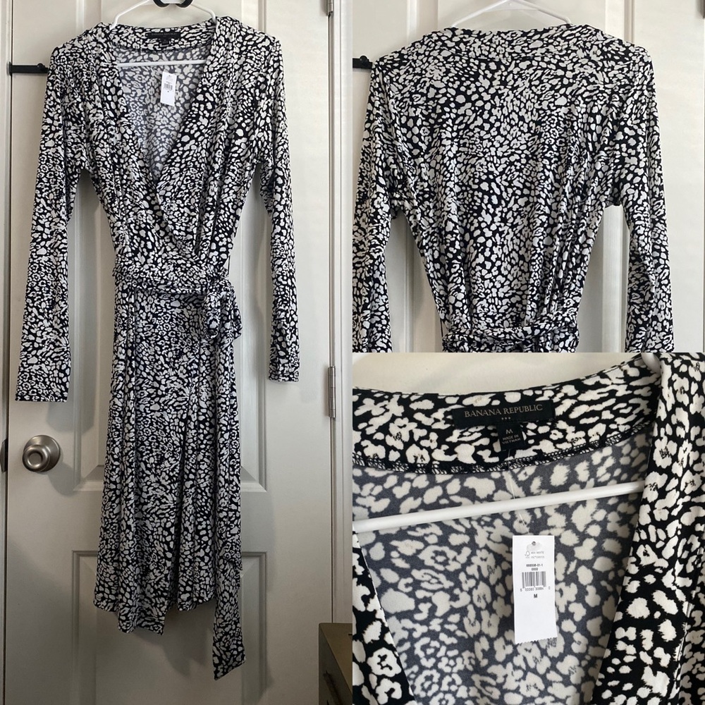 Banana Republic Animal Print Wrap Dress